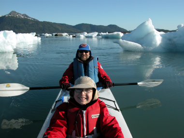 Kayaking in the Gulf of Alaska, Prince William Sound area.