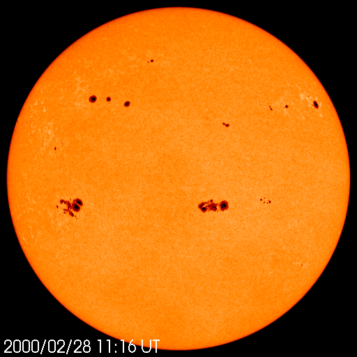 The sun in the visible band. Courtesy of SOHO/MDI consortium. SOHO is a project of international cooperation between ESA and NASA.