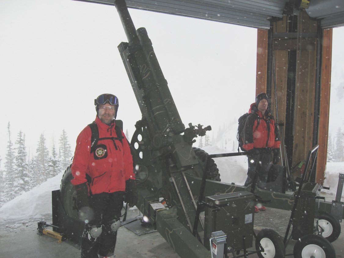 Avalanche control work with the old howitzer at SnowBird.
