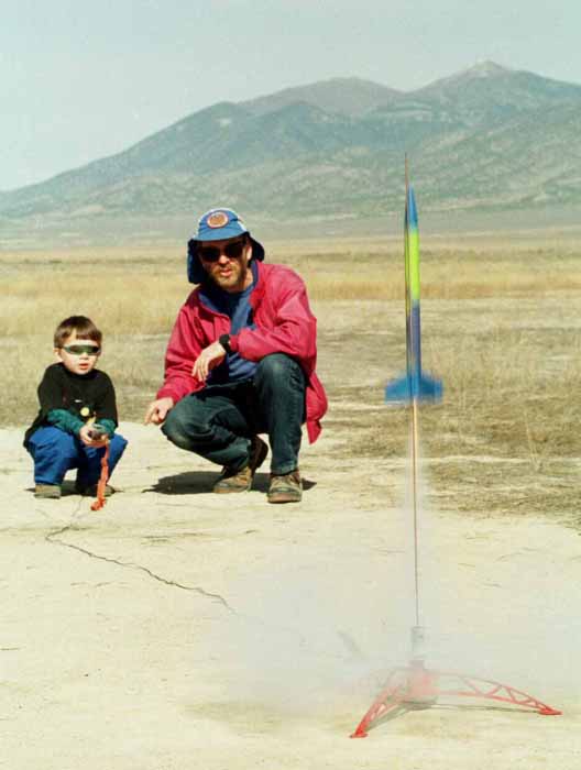 Launching rockets in the West Desert with my son when he was 4.